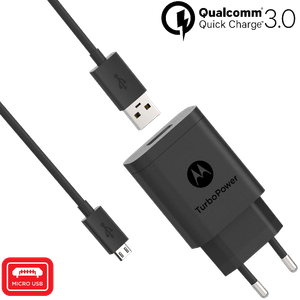 Cargador de pared Motorola TurboPower ™ 18 con cable de datos micro USB